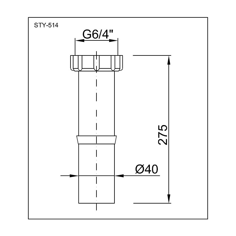 STY-514 - Spojovací trubka - priama, pr. 40 mm